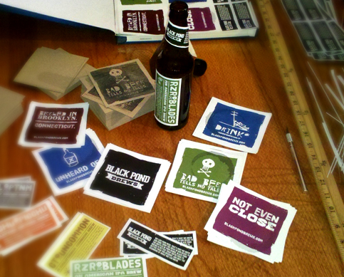 Black Pond Brews | Stickers, coasters & labels.