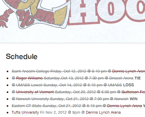 RIC Hockey | Website design.