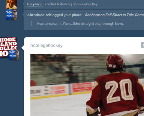 RIC Hockey | Tumblr interface.